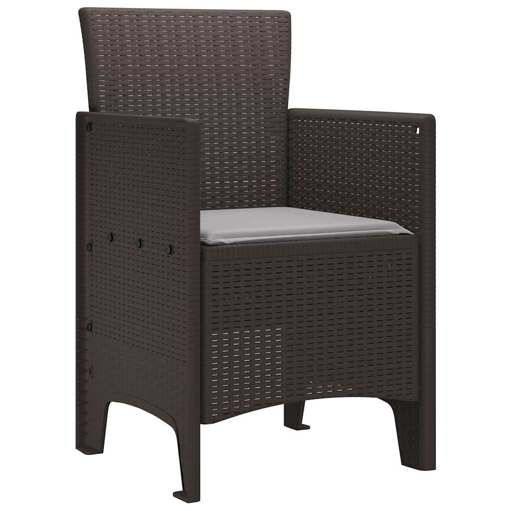 Garden Chair 2 pcs Brown 53 x 49 x 85 cm PP