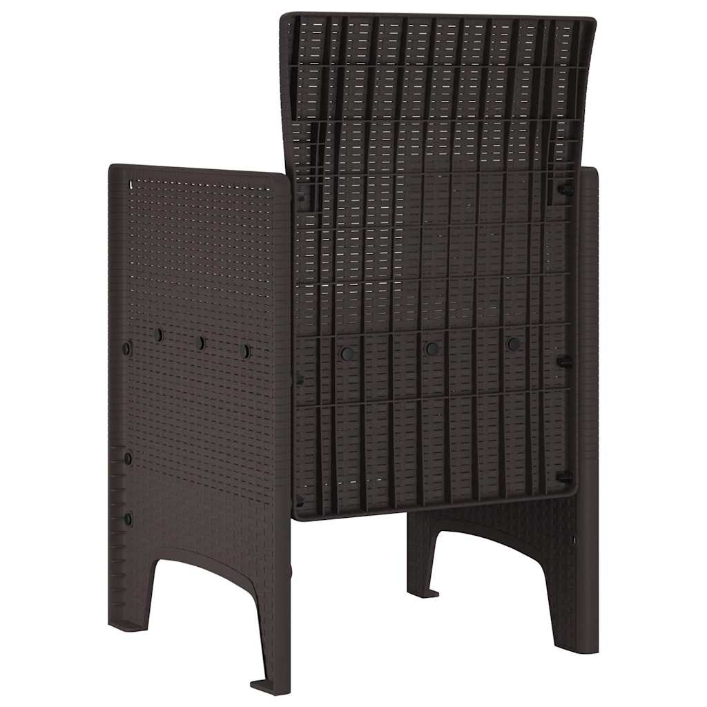 Garden Chair 2 pcs Brown 53 x 49 x 85 cm PP