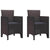 Garden Chair 2 pcs Brown 53 x 49 x 85 cm PP
