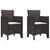 Garden Chair 2 pcs Brown 53 x 49 x 85 cm PP