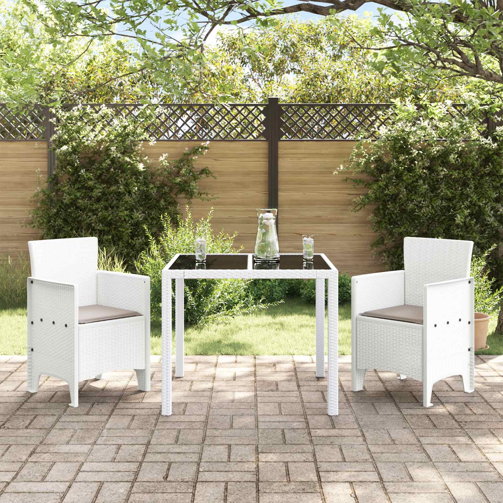 Garden Chair 2 pcs White 53 x 49 x 85 cm Polypropylene