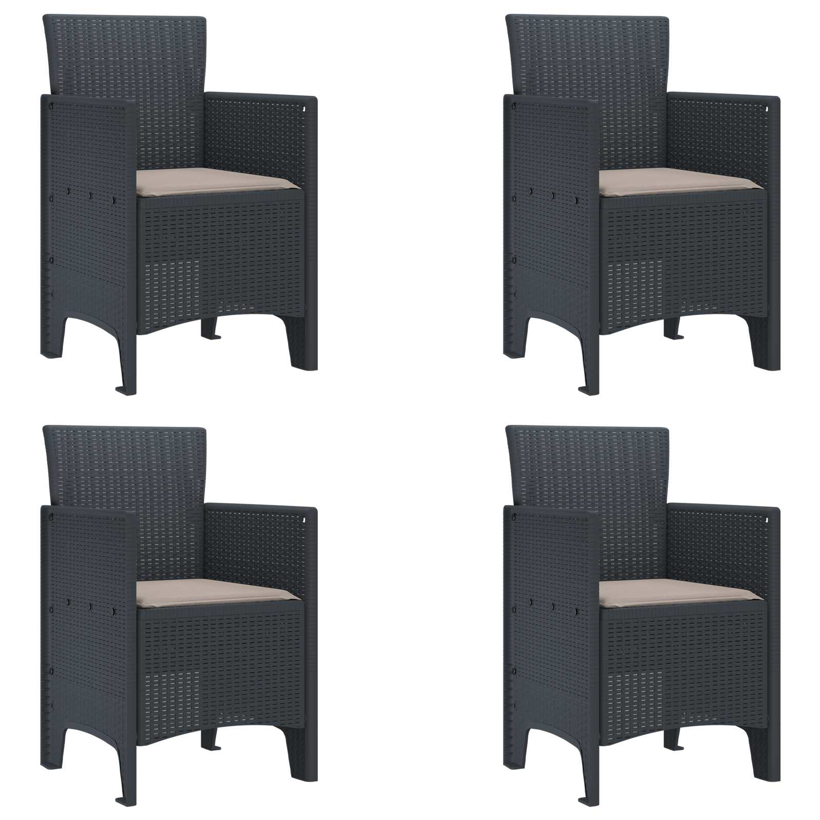 Garden Chair 4 pcs Anthracite 53 x 49 x 85 cm Polypropylene