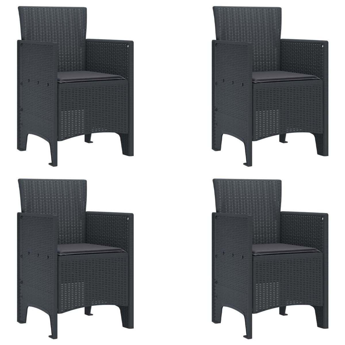 Garden Chair 4 pcs Anthracite 53 x 49 x 85 cm Polypropylene