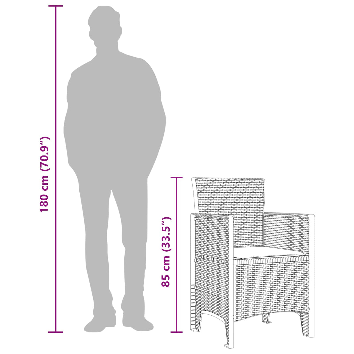 Garden Chair 4 pcs Anthracite 53 x 49 x 85 cm Polypropylene