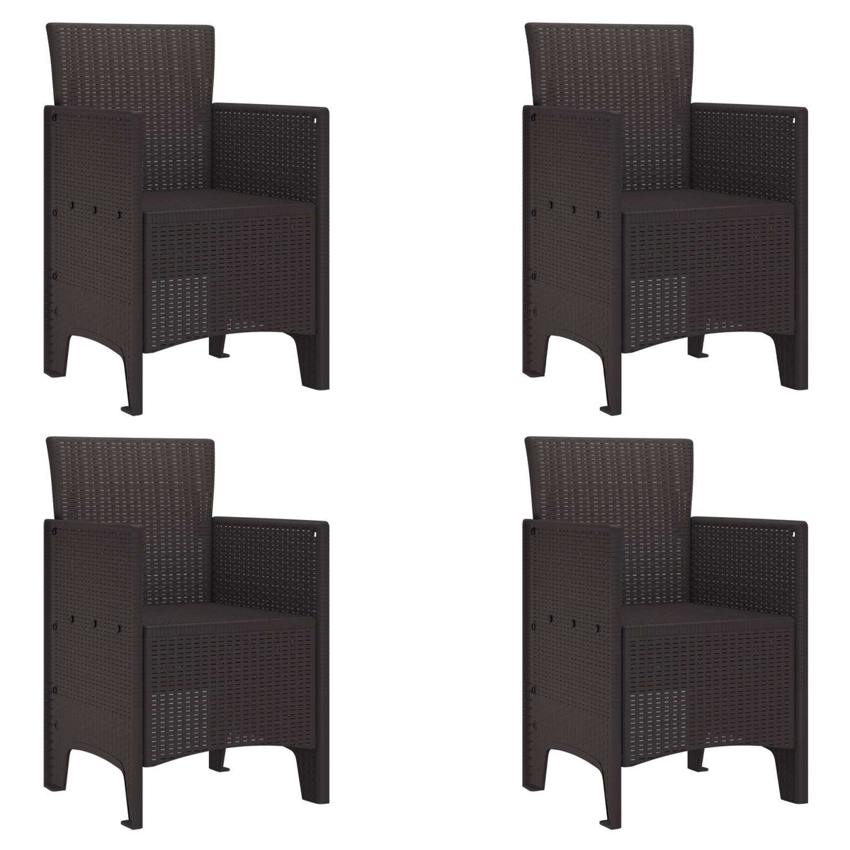Garden Chair 4 pcs Brown 53 x 49 x 85 cm Polypropylene