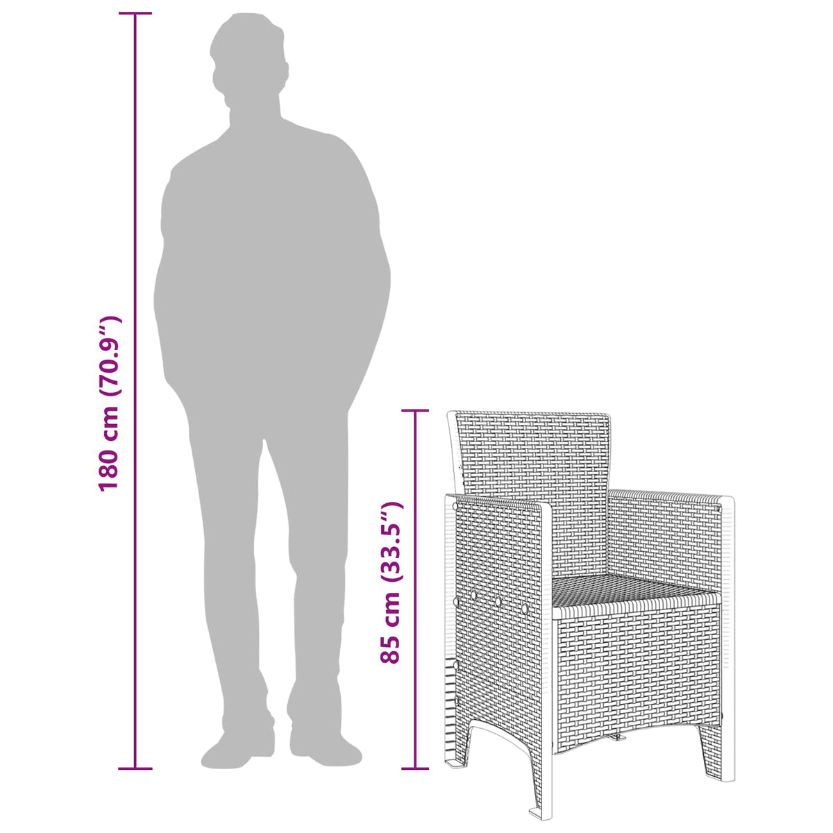 Garden Chair 4 pcs Brown 53 x 49 x 85 cm Polypropylene