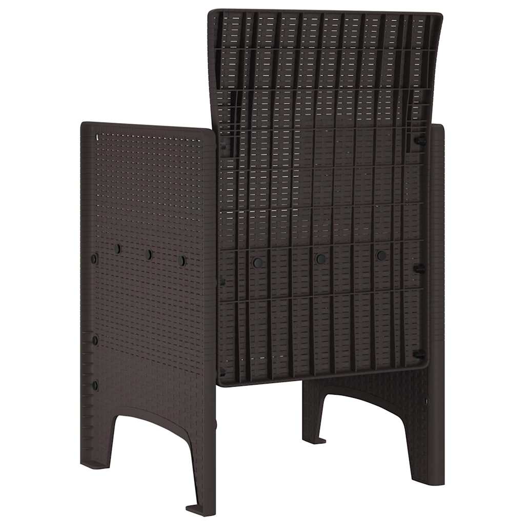 Garden Chair 4 pcs Brown 53 x 49 x 85 cm PP