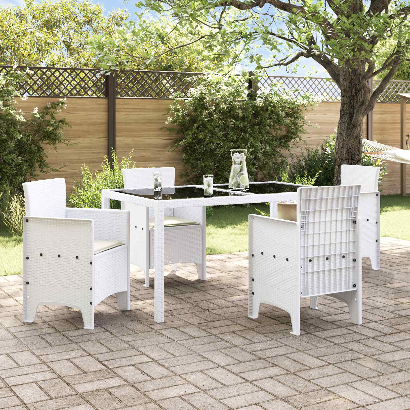 Garden Chair 4 pcs White 53 x 49 x 85 cm Polypropylene