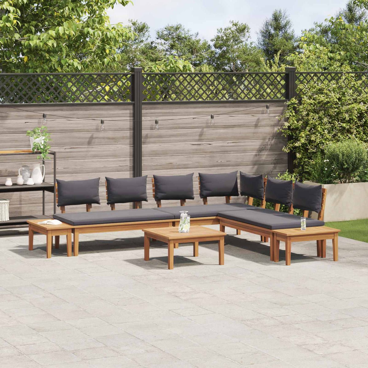 Garden Sofa Set 3 pcs Brown and Grey
