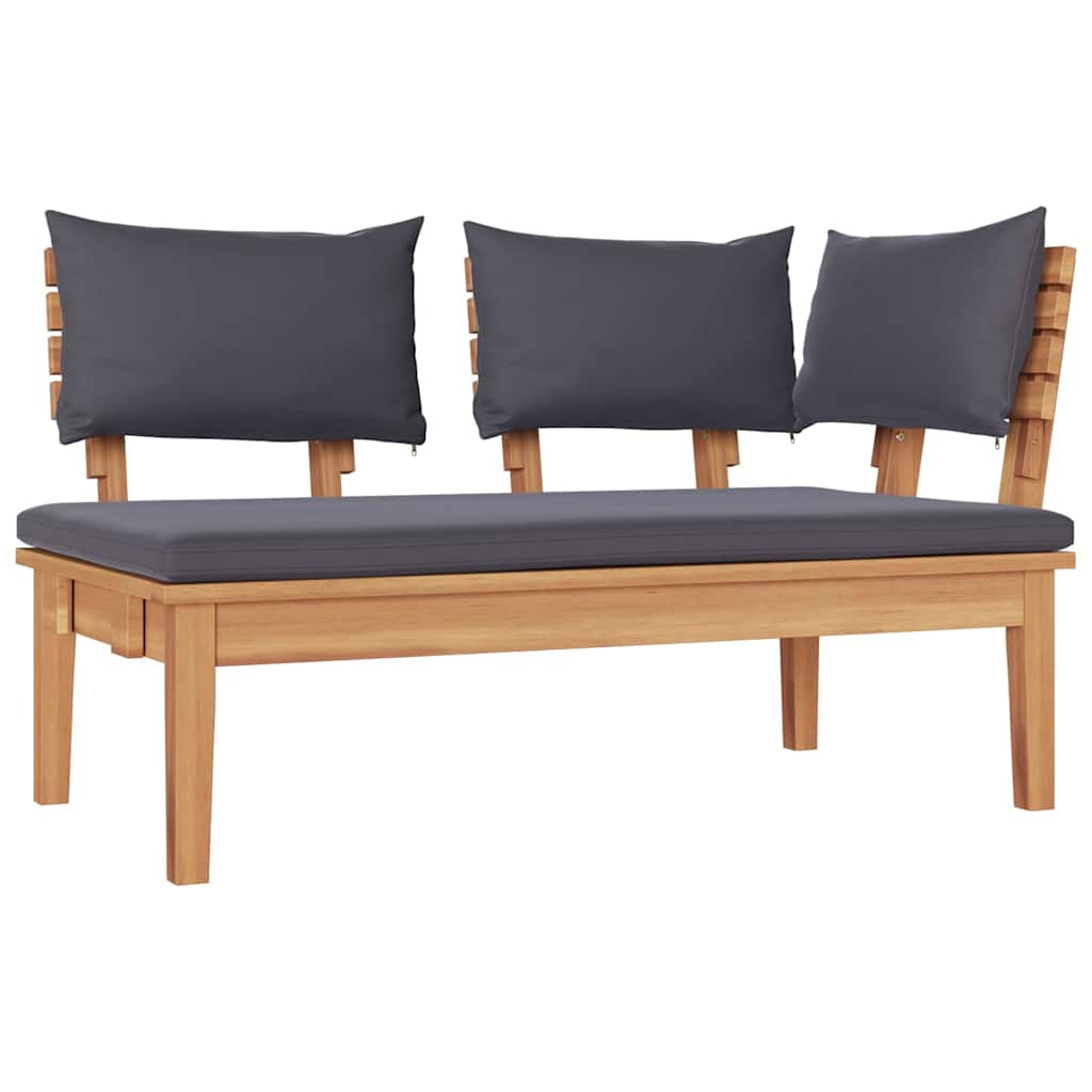 Garden Bench Set with Cushion with Storage 5 pcs Brown and Grey