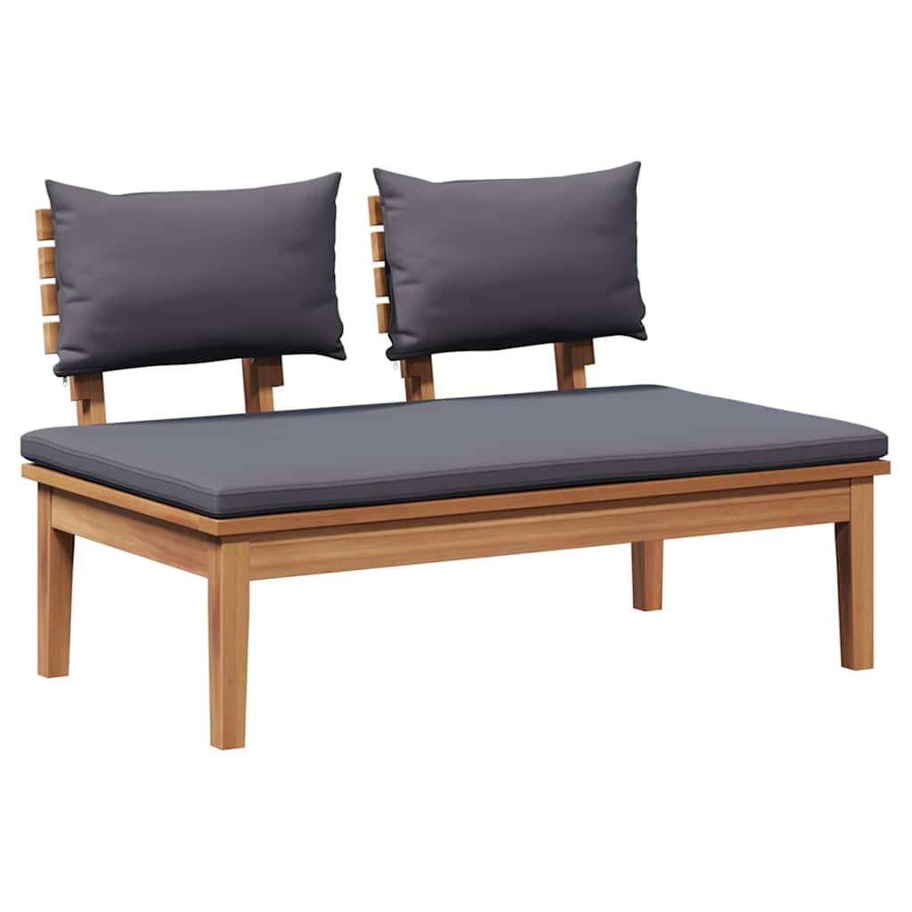 Garden Bench Set with Cushion with Storage 4 pcs Brown and Grey