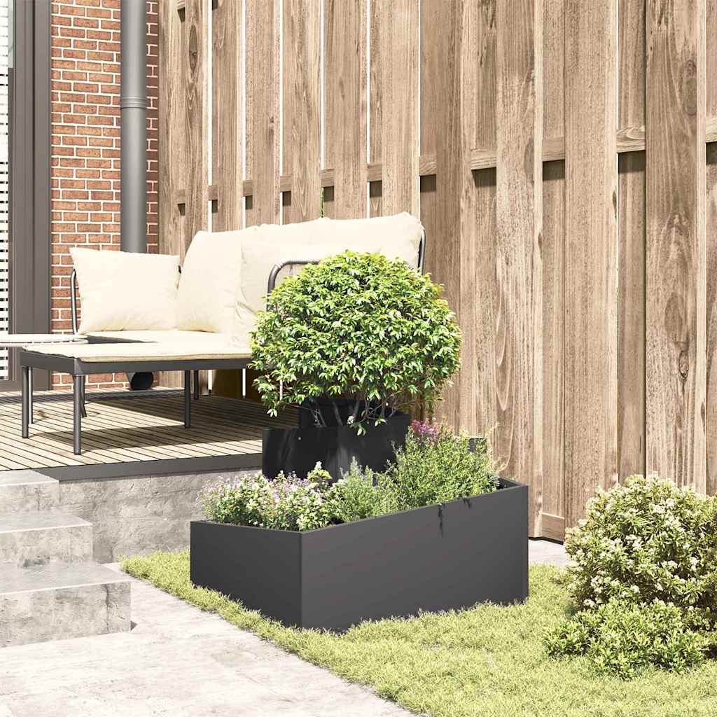 Garden Planter Black 60 x 60 x 50 cm Cold-rolled Steel