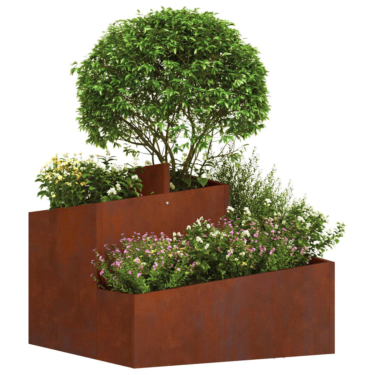 Garden Planter Brown 60 x 60 x 50 cm Weathering Steel