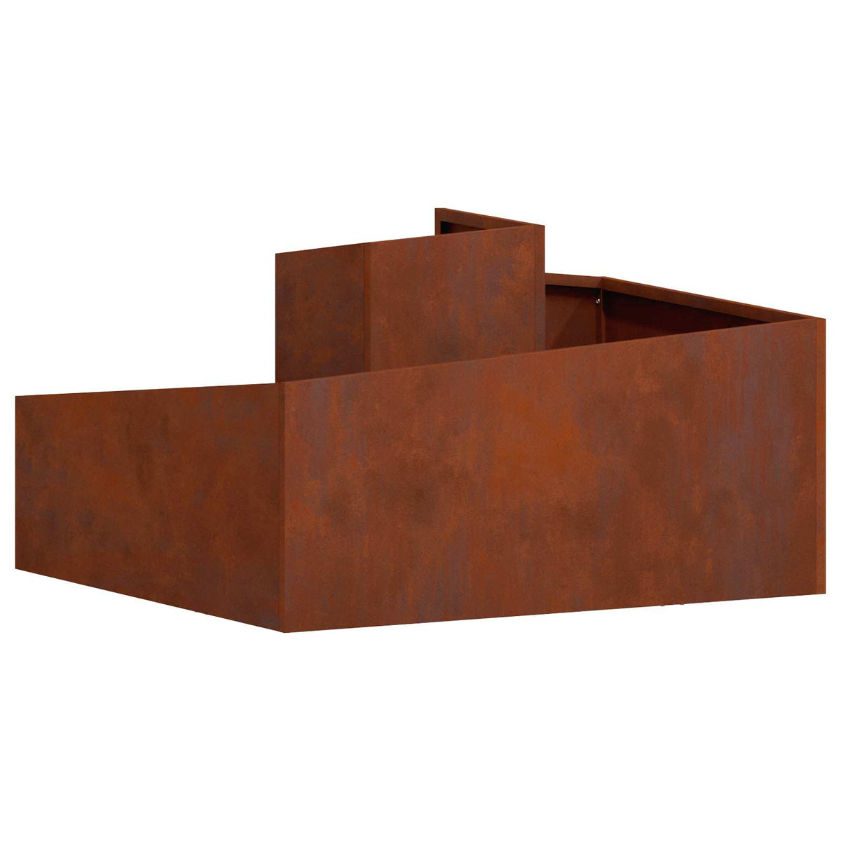Garden Planter Brown 80 x 80 x 50 cm Weathering Steel