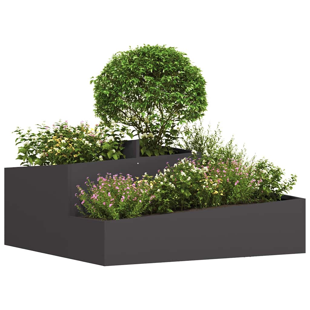 Garden Planter Black 100 x 100 x 50 cm Cold-rolled Steel