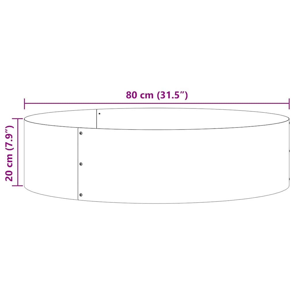 Planter Ring 5 pcs Black 80 x 80 x 20 cm Cold-rolled Steel