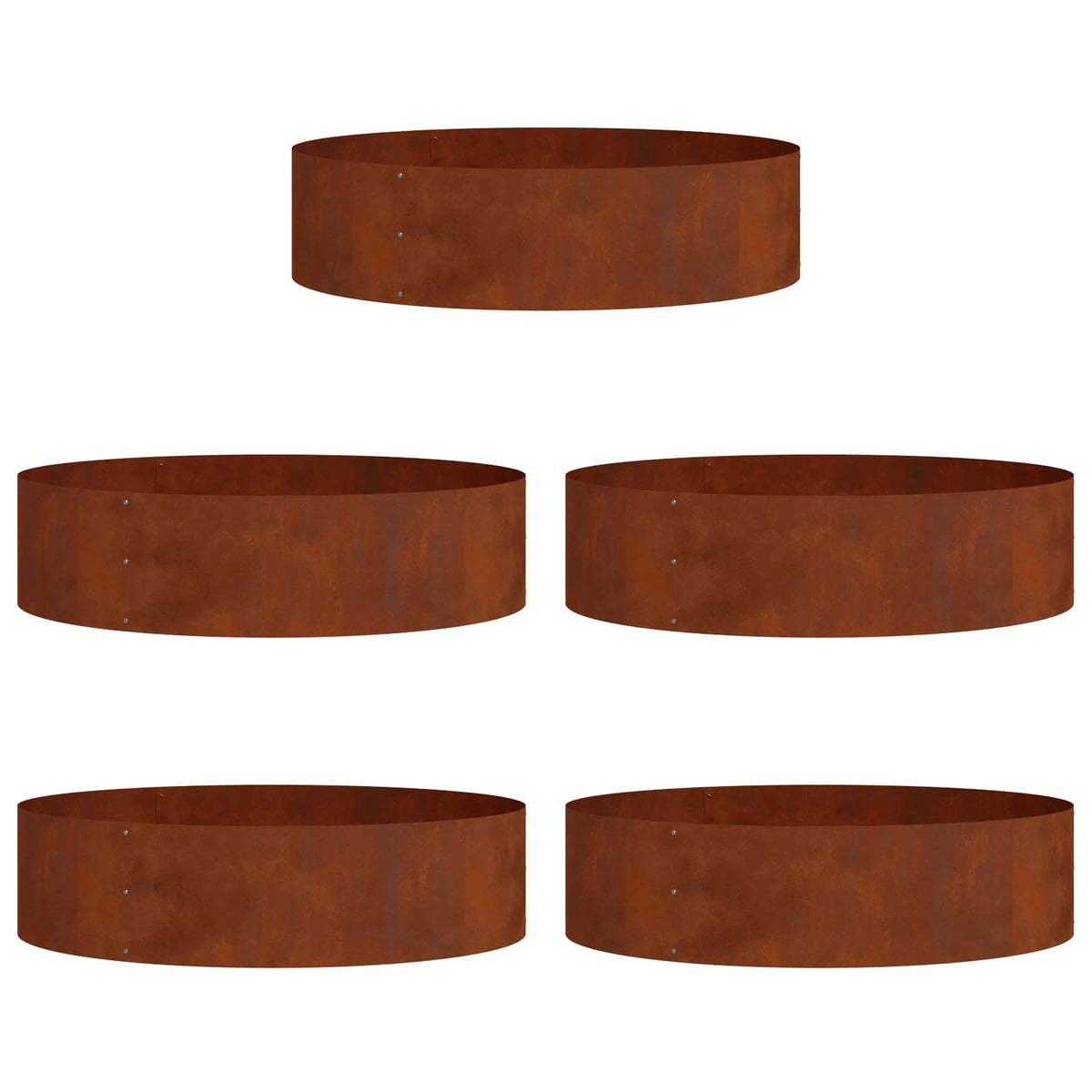 Planter Ring 5 pcs Rusty 80 x 80 x 20 cm Weathering Steel