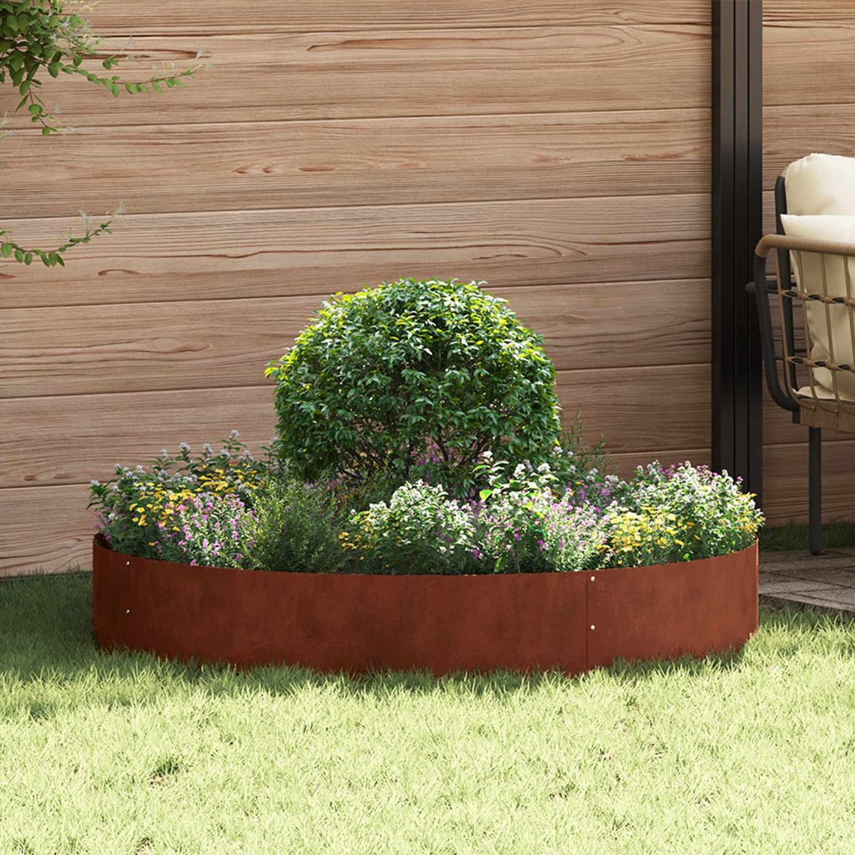 Planter Ring 5 pcs Rusty 120 x 120 x 20 cm Weathering Steel