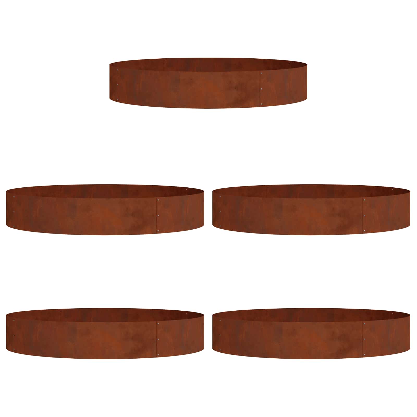 Planter Ring 5 pcs Rusty 120 x 120 x 20 cm Weathering Steel