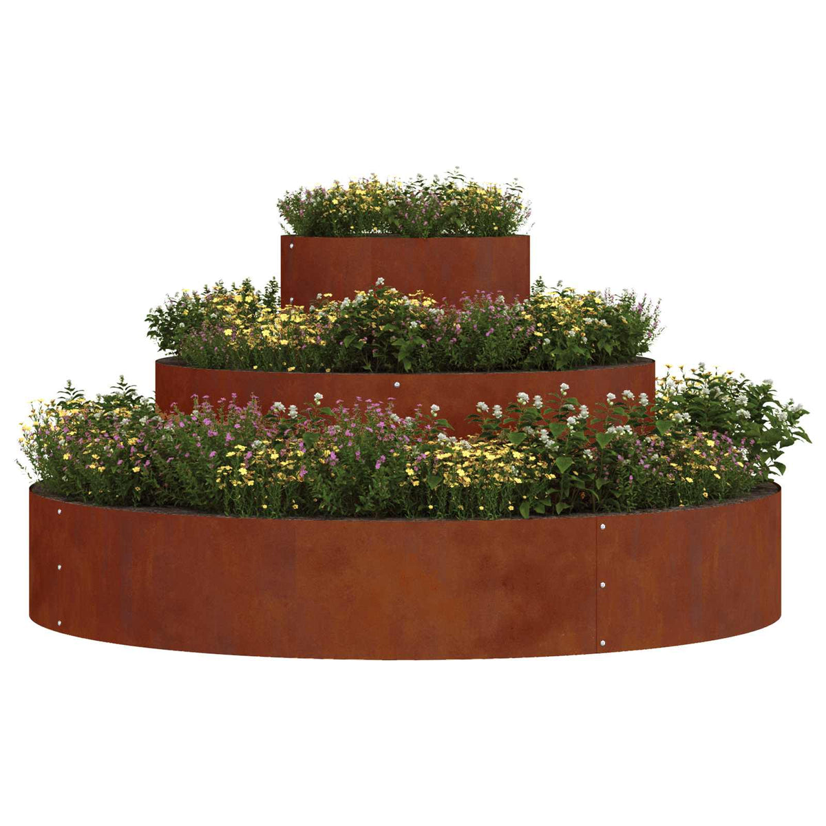 Garden Planter Brown 120 x 120 x 20 cm Weathering Steel