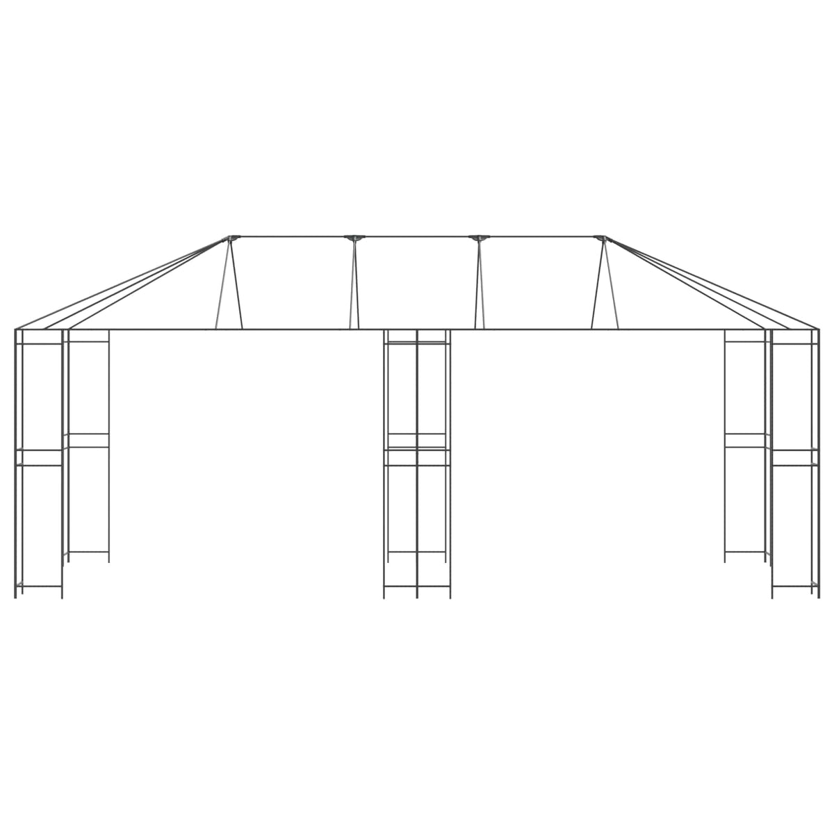 Gazebo Frame 6 x 3 m Black Steel