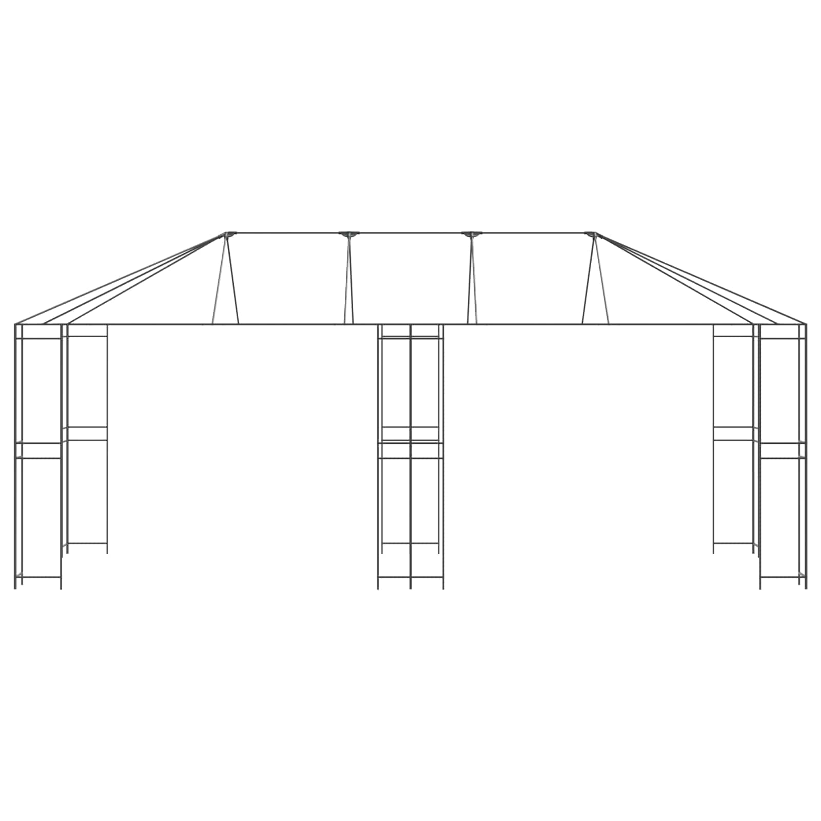 Gazebo Frame 6 x 3 m Black Steel