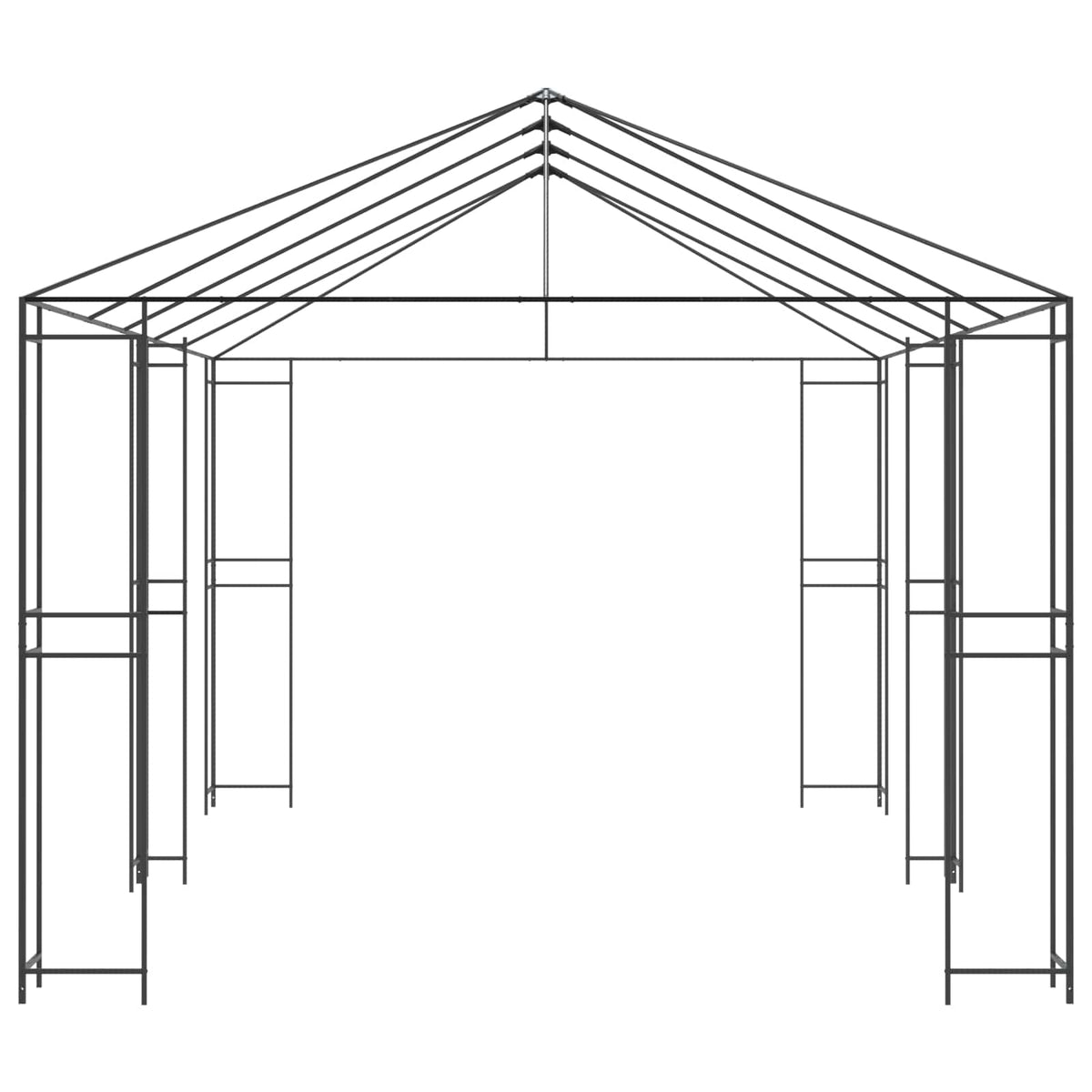 Gazebo Frame 6 x 3 m Black Steel