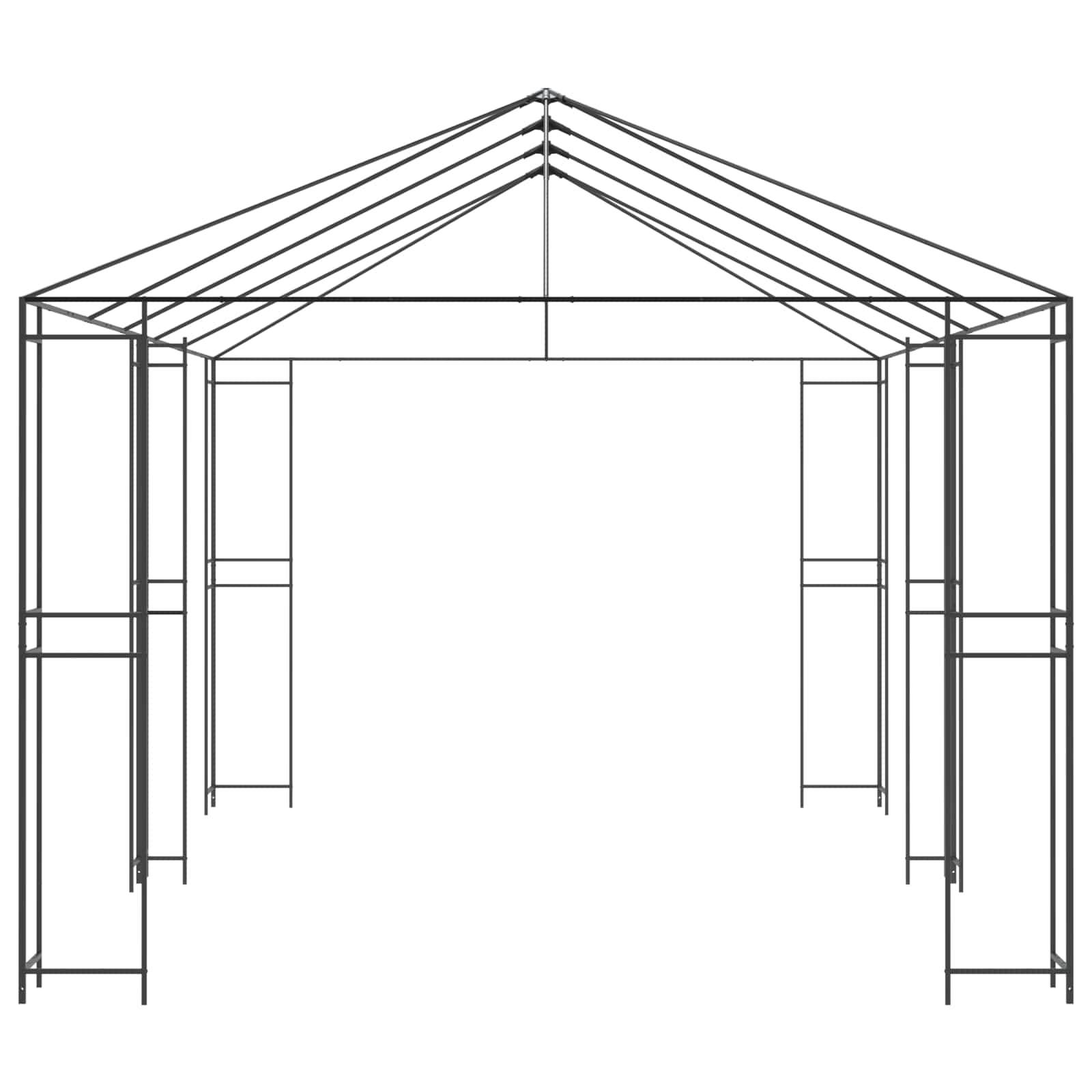 Gazebo Frame 6 x 3 m Black Steel