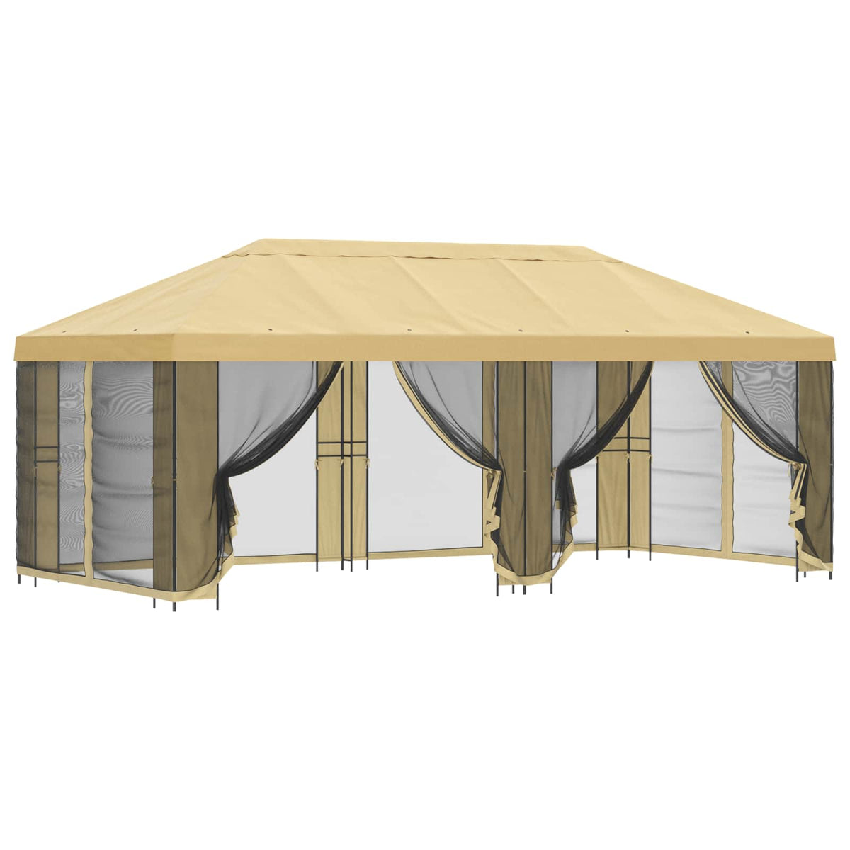 Gazebo with Sidewalls 6 x 3 m Cream Polyester and Steel 190