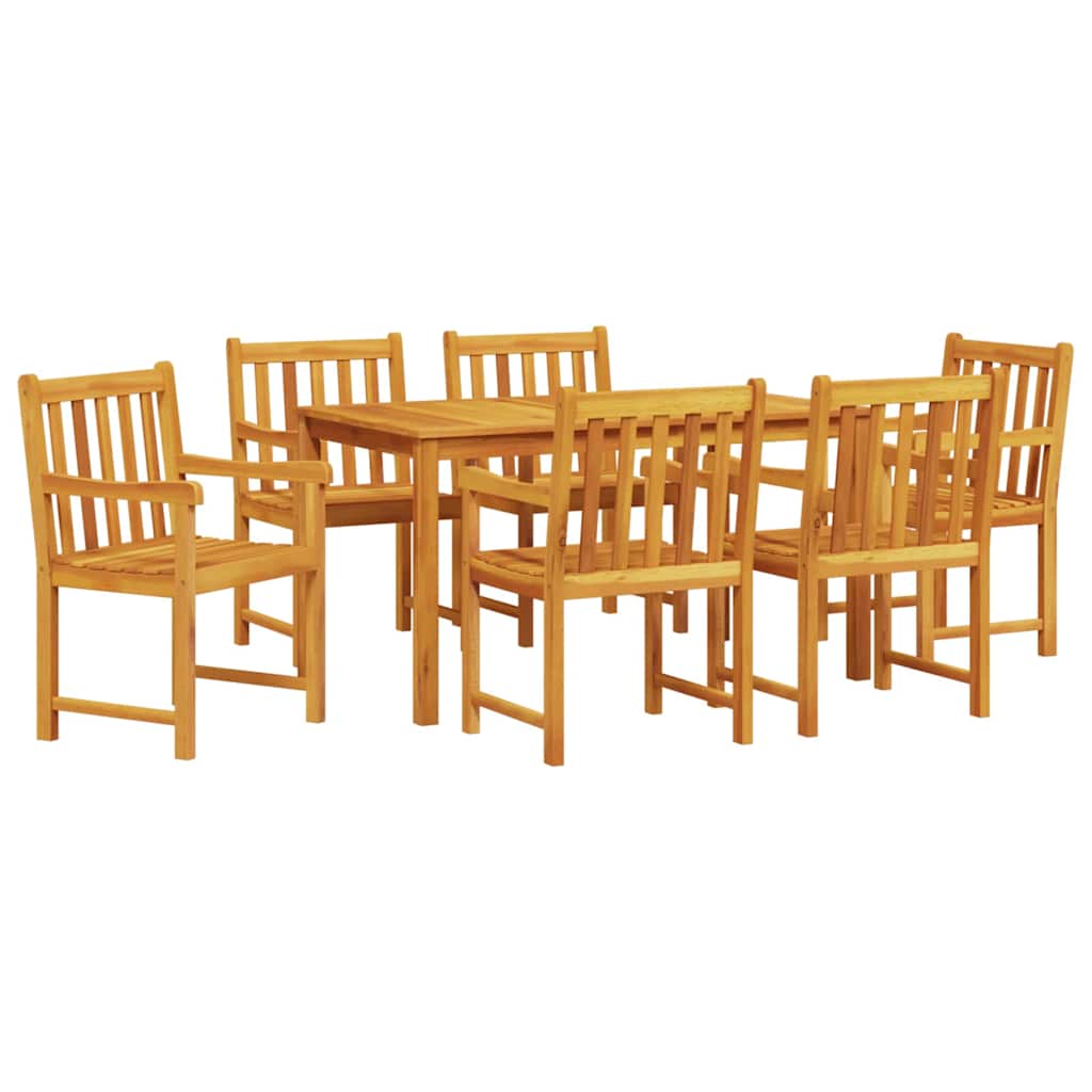 Garden Dining Set 7 pcs Brown Solid Acacia Wood