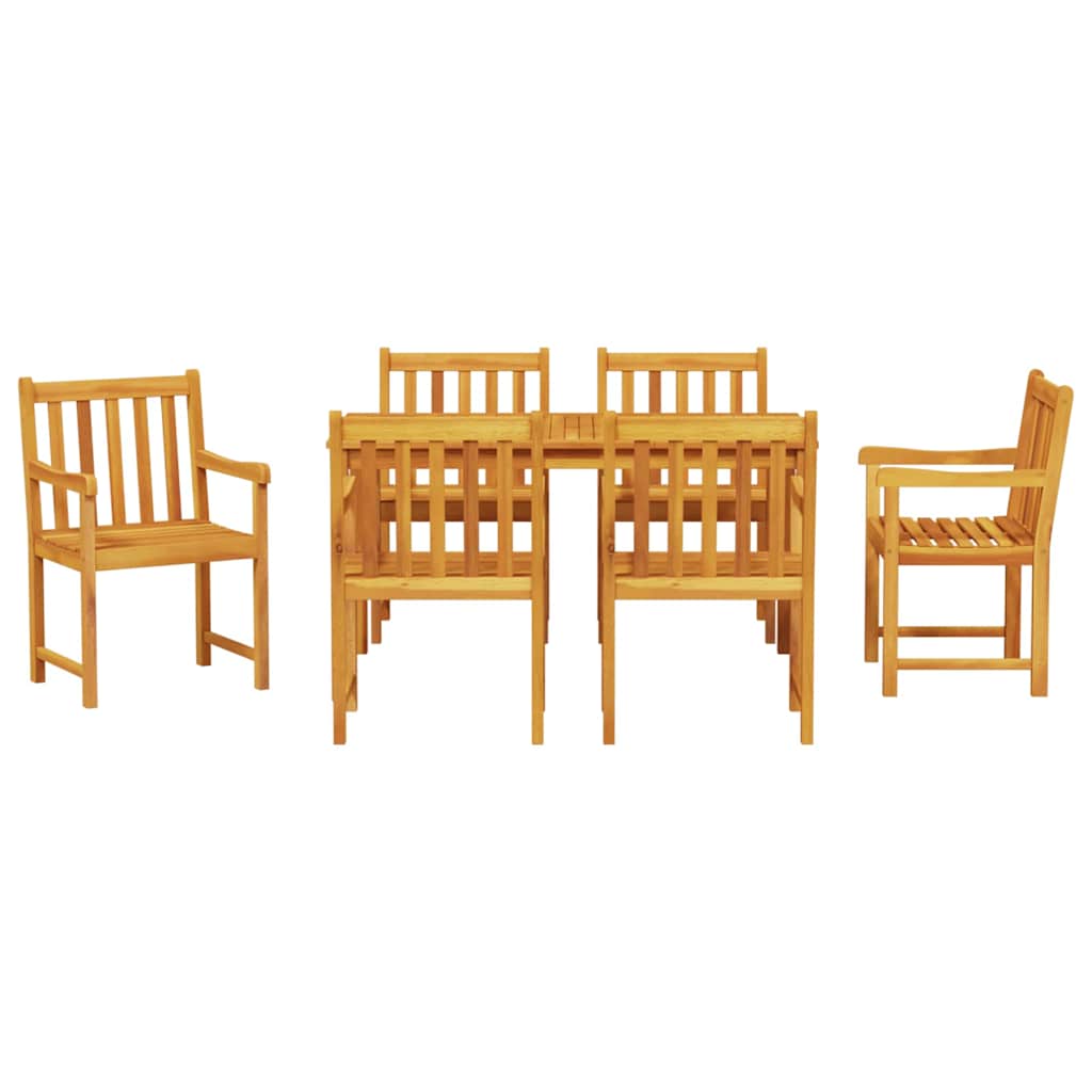 Garden Dining Set 7 pcs Brown Solid Acacia Wood