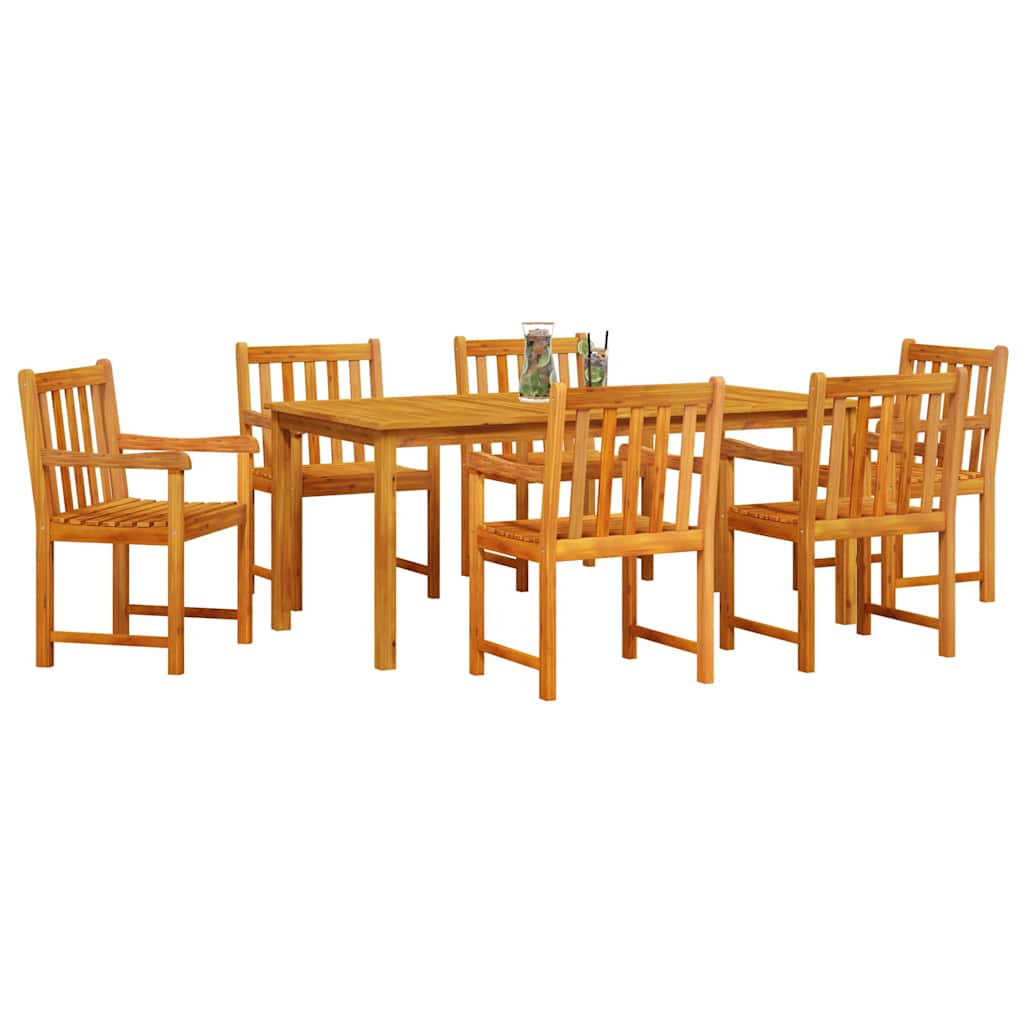 Garden Dining Set 7 pcs Brown Solid Acacia Wood