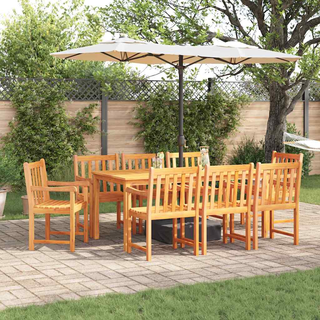 Garden Dining Set 9 pcs Brown Solid Acacia Wood