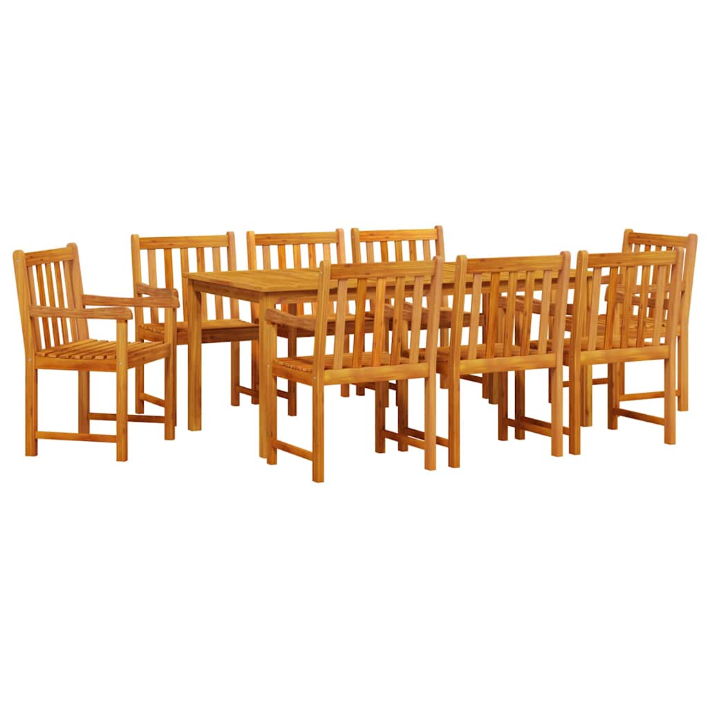 Garden Dining Set 9 pcs Brown Solid Acacia Wood