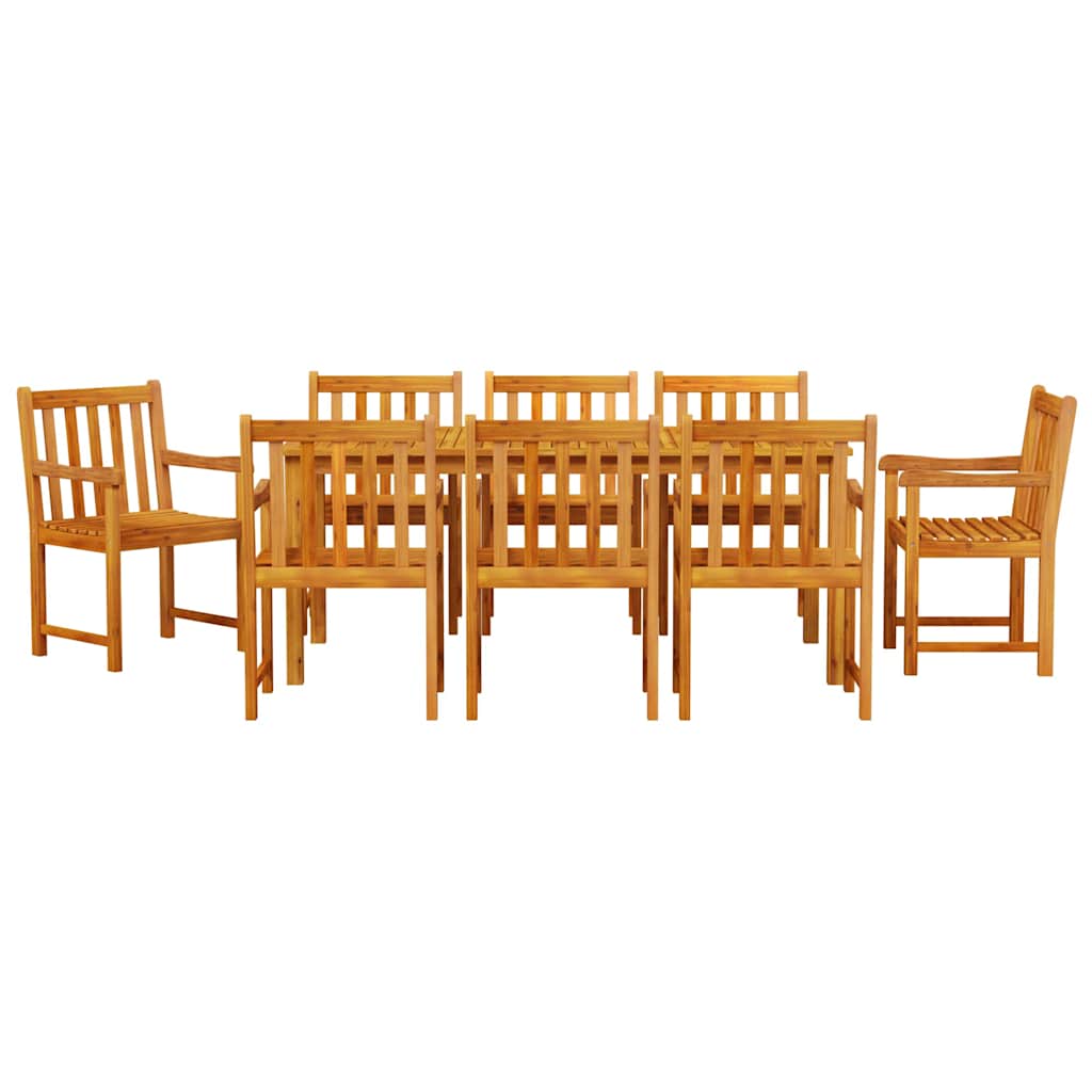 Garden Dining Set 9 pcs Brown Solid Acacia Wood