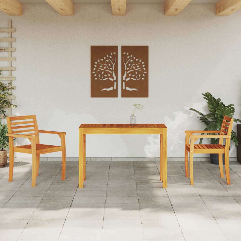Garden Dining Set 3 pcs Brown Solid Acacia Wood