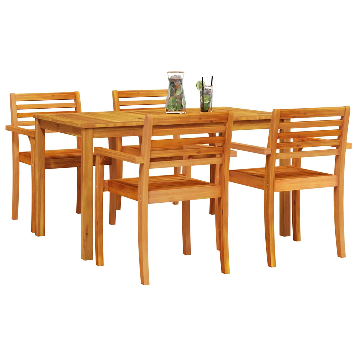 Garden Dining Set 5 pcs Brown Solid Acacia Wood