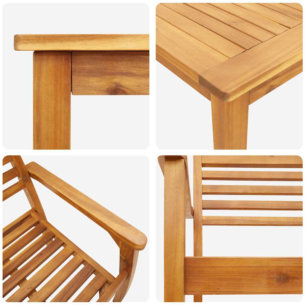 Garden Dining Set 7 pcs Brown Solid Acacia Wood