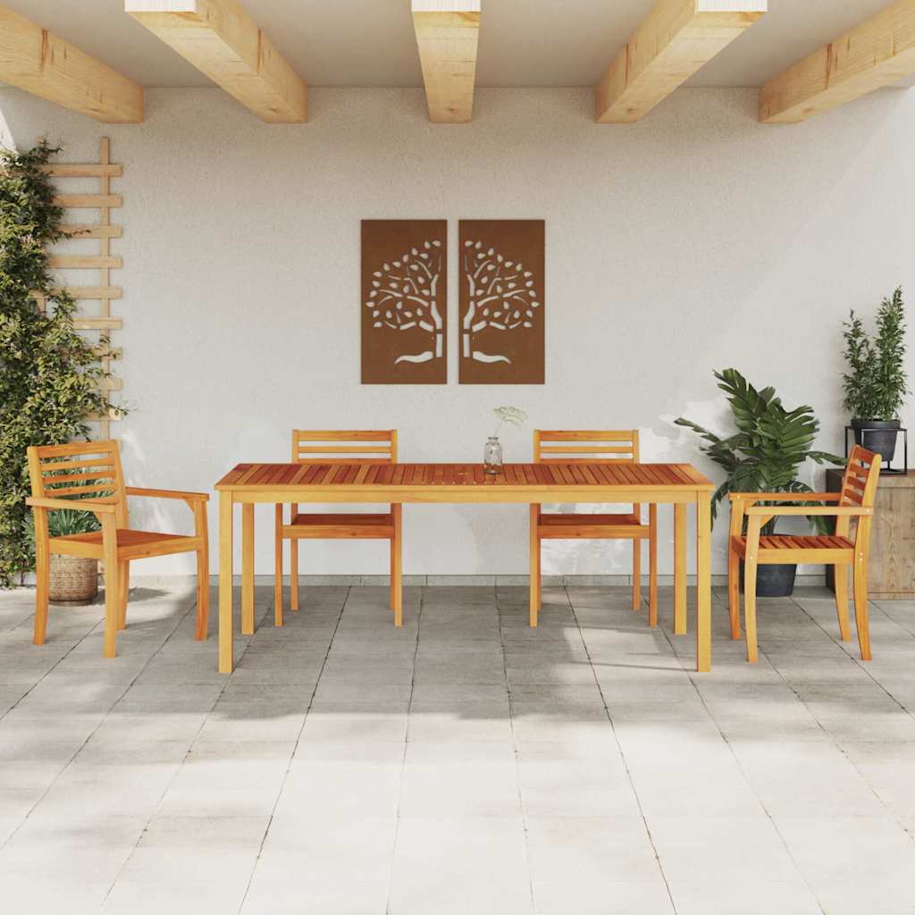 Garden Dining Set 7 pcs Brown Solid Acacia Wood