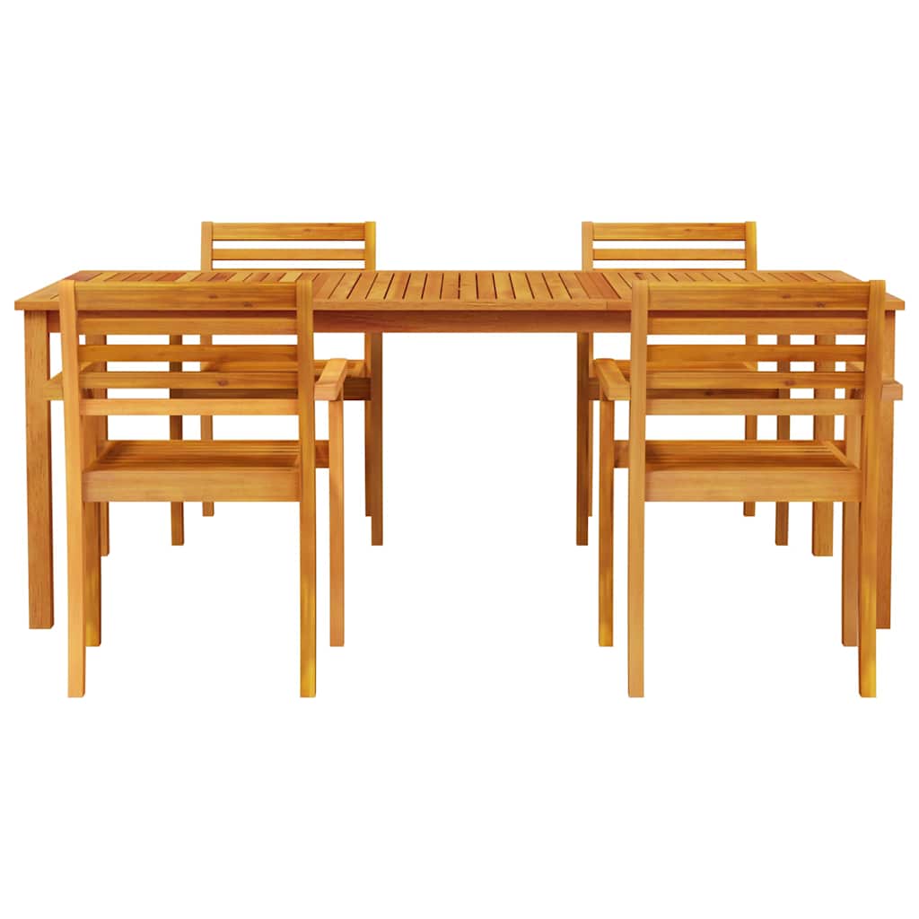 Garden Dining Set 7 pcs Brown Solid Acacia Wood