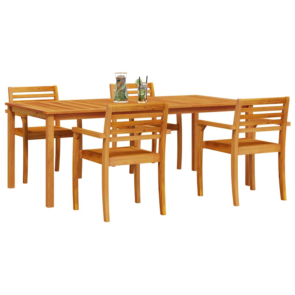 Garden Dining Set 7 pcs Brown Solid Acacia Wood