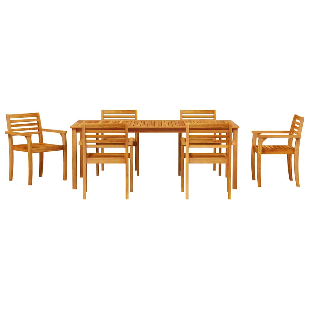 Garden Dining Set 9 pcs Brown Solid Acacia Wood