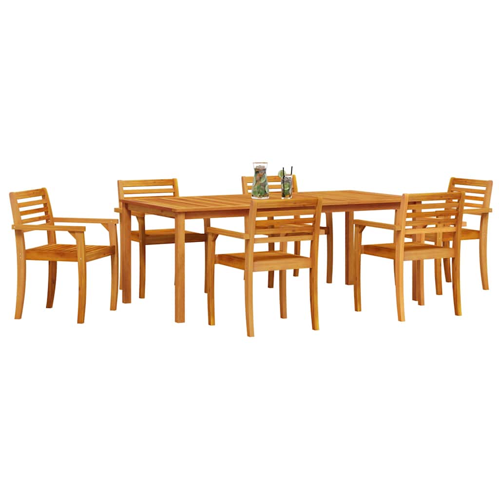 Garden Dining Set 9 pcs Brown Solid Acacia Wood