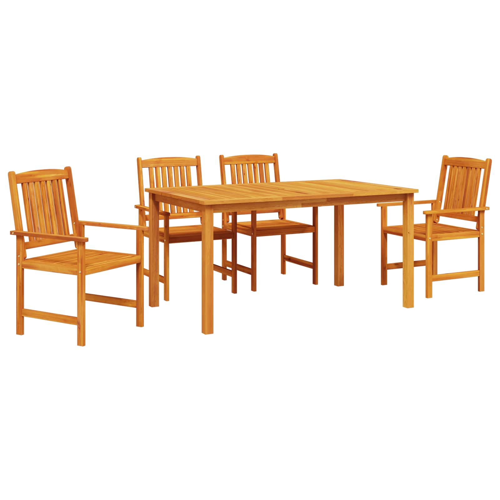 Garden Dining Set 5 pcs Brown Solid Acacia Wood