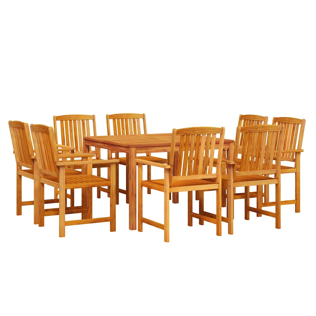 Garden Dining Set 9 pcs Brown Solid Acacia Wood