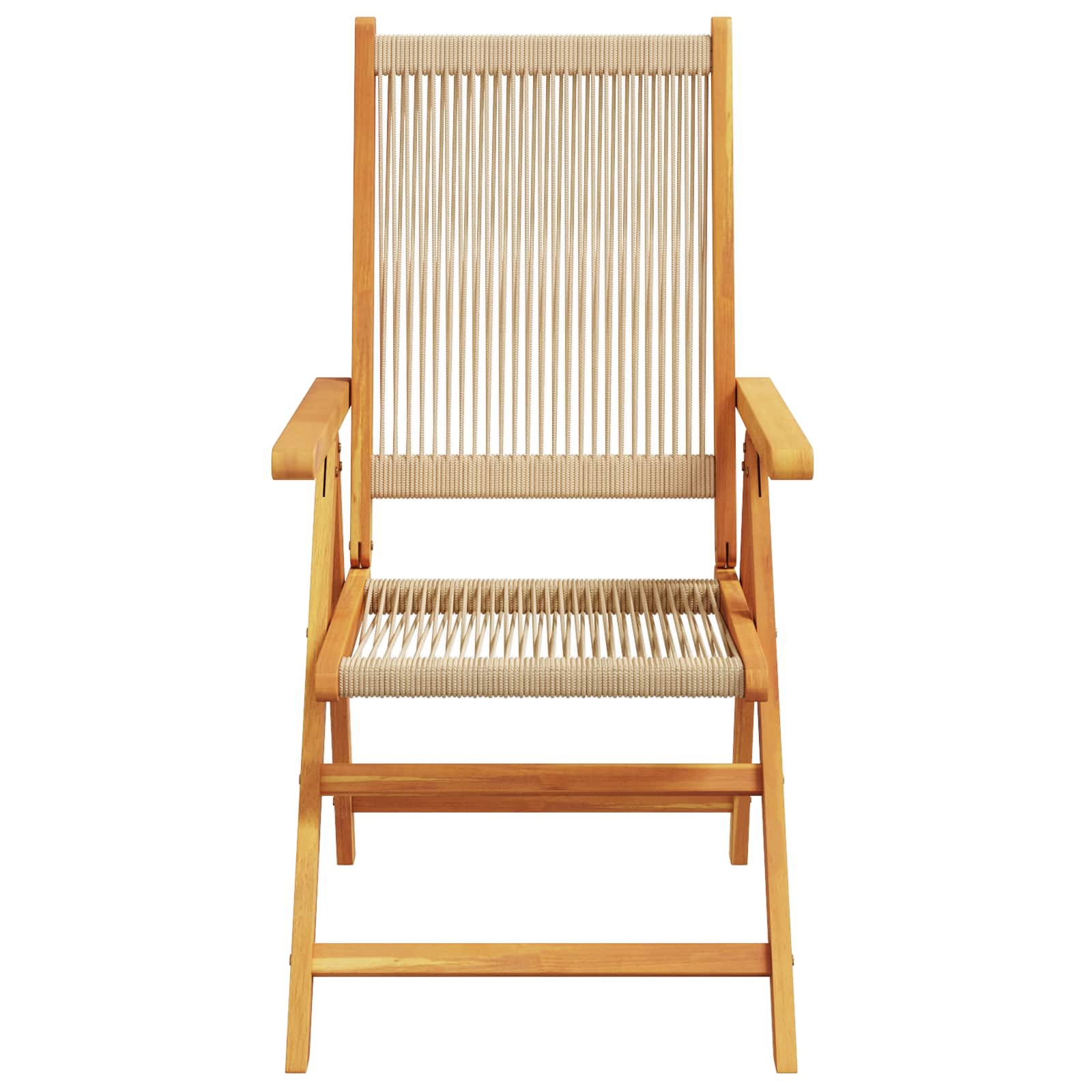 Garden Dining Set Folding 5 pcs Beige Solid Acacia Wood