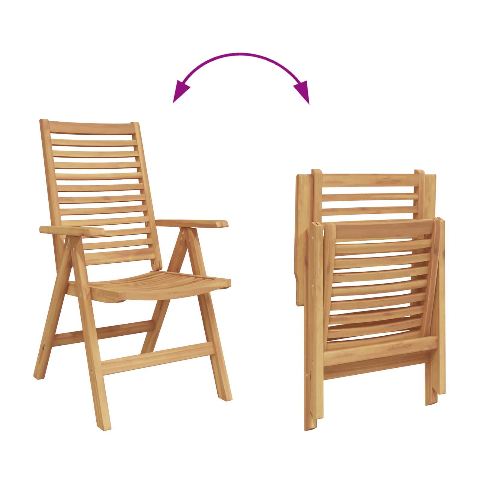 Chair Folding 4 pcs Brown 64.5 x 52 x 108 cm Solid Teak Wood