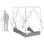 Double Sun Lounger with Roof Grey 205 x 129 x 200 cm PE rattan