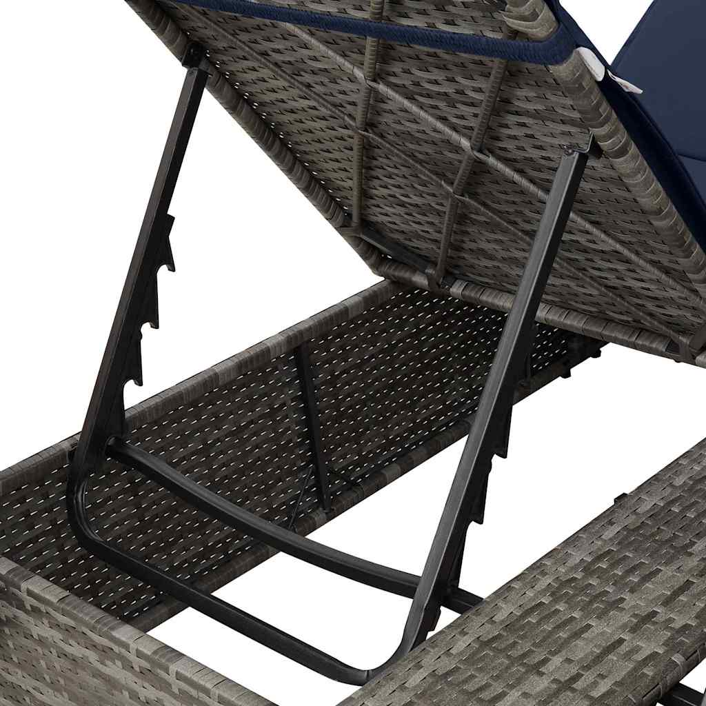 Double Sun Lounger Black 205 x 129 x 200 cm Poly Rattan