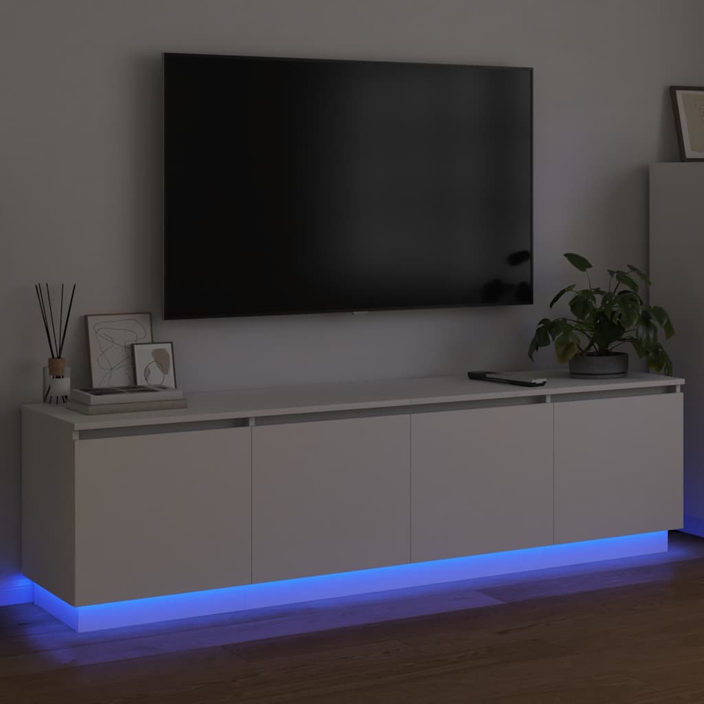TV Cabinet 180 x 38 x 49 cm White Engineered Wood